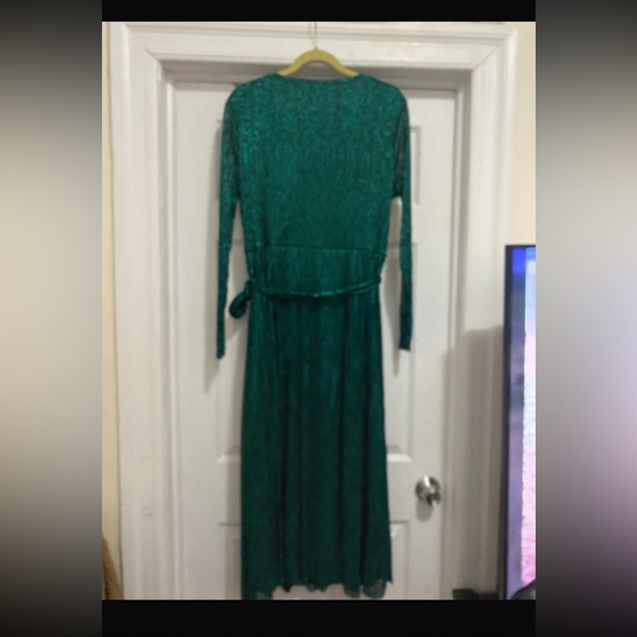 Anne Klein Teal Long Sleeve Dress - Picture 3 of 4